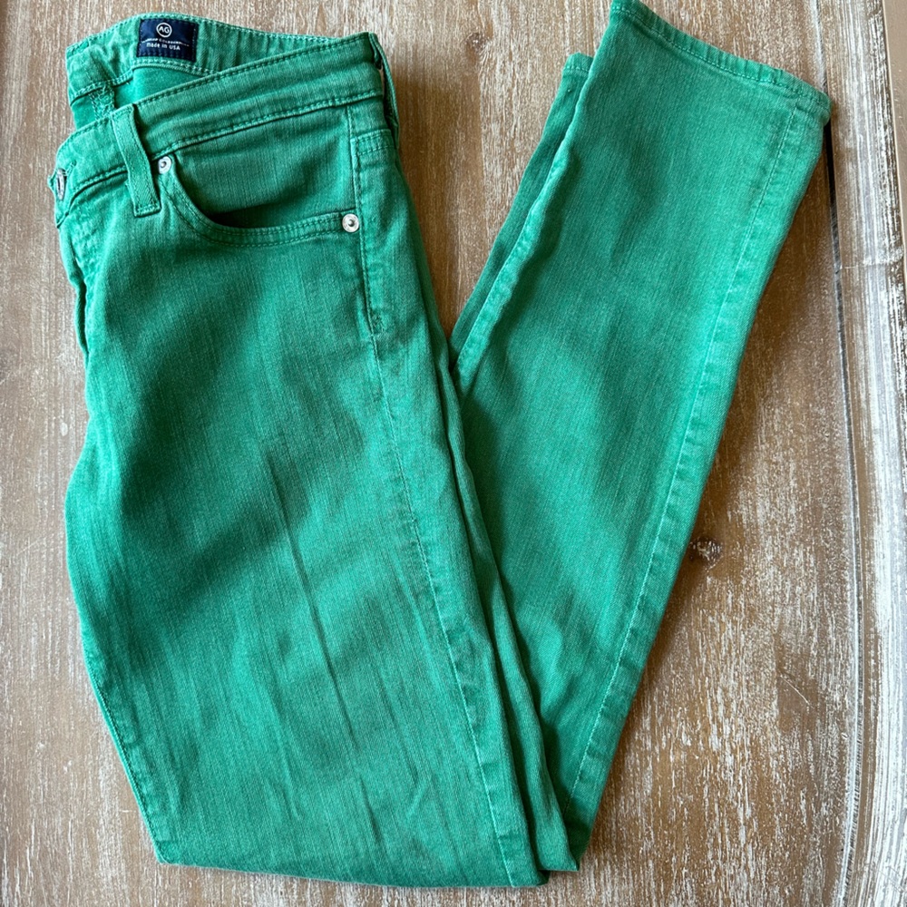 AG Adriano Goldshmeid The Stevie Ankle Jean Color Green Size 27